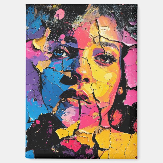 Cracks Paint Mural Beauty Skin Deep Magnet (Vorderseite)