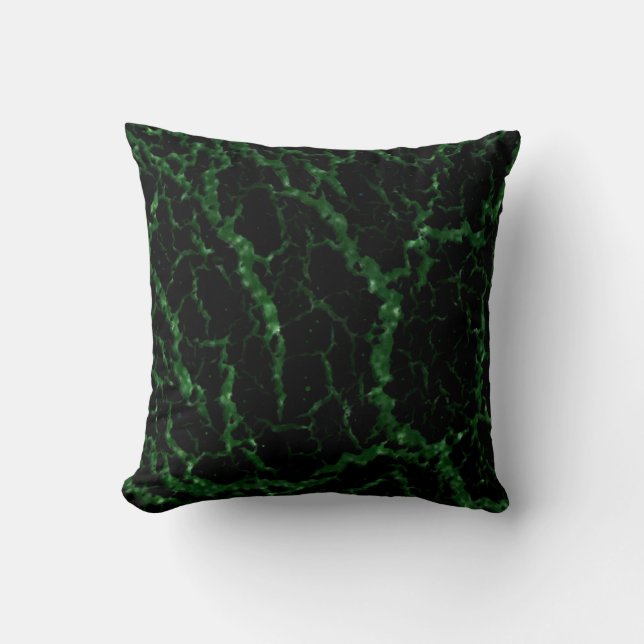 Cracks Space Lava - Glitzer Green Kissen (Vorderseite)