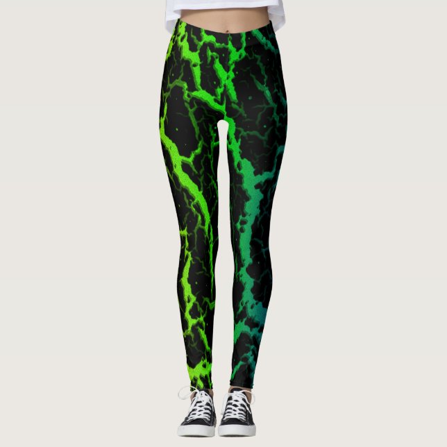 Cracks Space Lava - Rainbow OYGBP Leggings (Vorderseite)