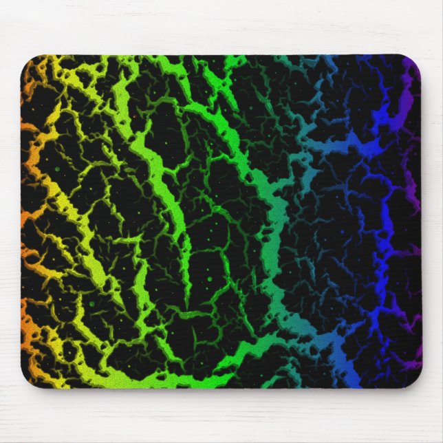 Cracks Space Lava - Rainbow OYGBP Mousepad (Vorne)