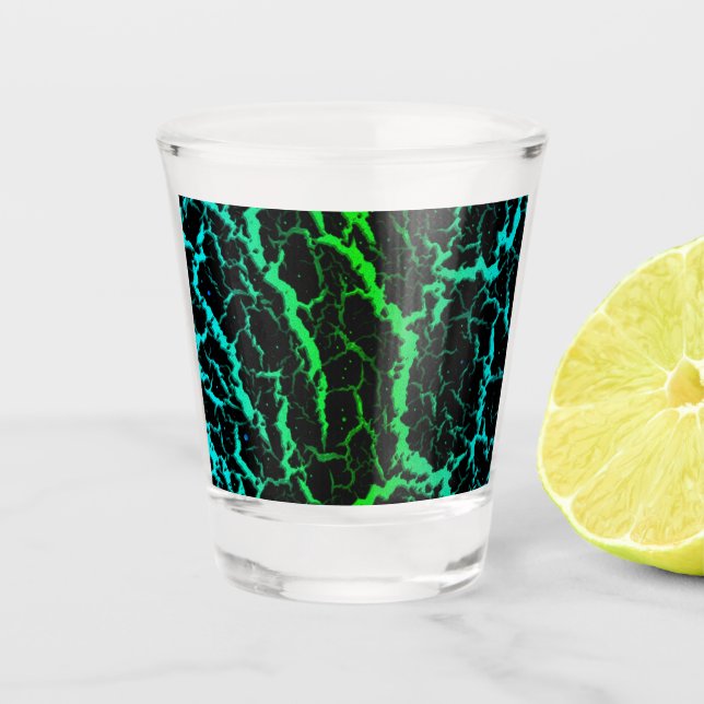 Crackspace Lava - Cyan/Green Schnapsglas (Vorderseite)