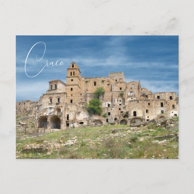 Craco Ghost Town Basilicata Italien Postkarte (Vorderseite)