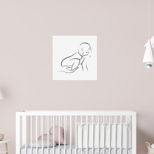 Cradled Innocence - Minimalistische Art der Babyli Poster