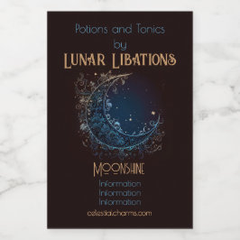 Craete Your Own Magic Filigree Moon Weinetikett