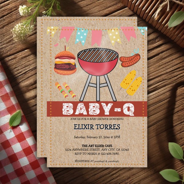 Craft Baby Q Grill Babydusche Einladung (Von Creator hochgeladen)