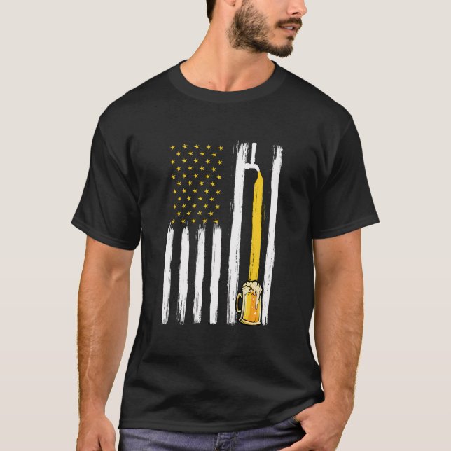 Craft Beer American Flag USA 4. Juli Brauerei A T-Shirt (Vorderseite)