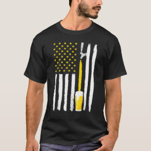 Craft Beer American Flag Usa 4. Juli Brauerei T-Shirt