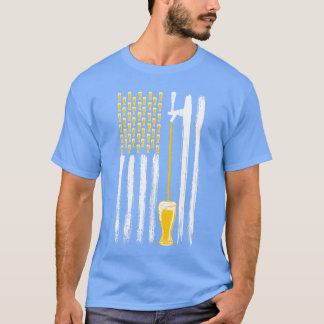 Craft Beer American Flag USA 4th July Alcohol Brew T-Shirt