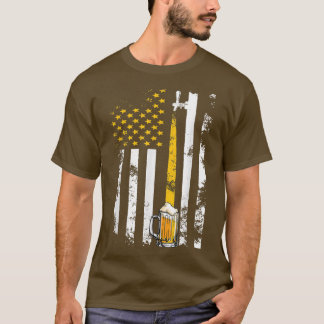 Craft Beer American Flag Usa , 4th July Brewery T-Shirt
