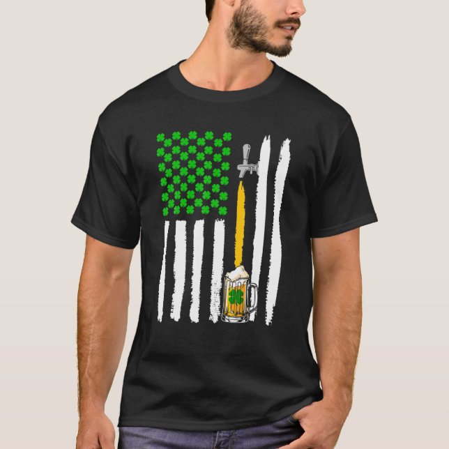 Craft Beer American Flag USA , Funny St Patrick s T-Shirt (Vorderseite)