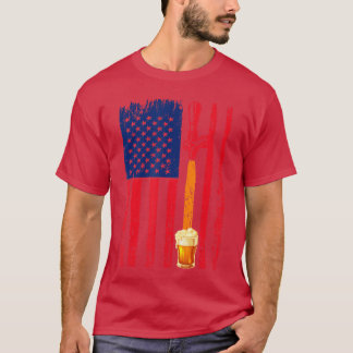 Craft Beer Amerikanische Flagge USA 4. Juli Brauer T-Shirt