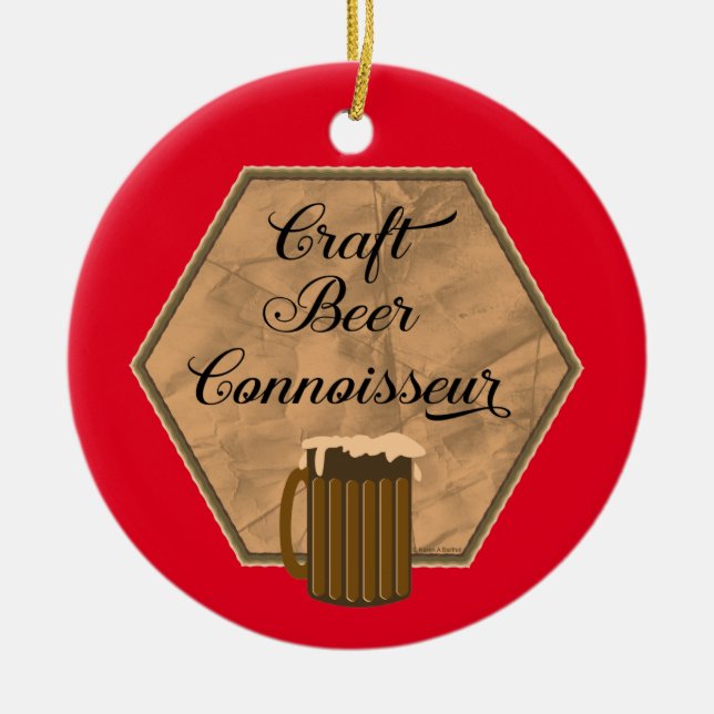 Craft Beer Connoeur Keramik Ornament (Vorne)