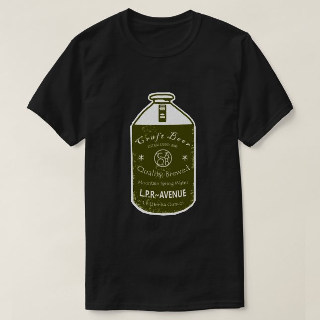 Craft Beer - Growler Jug Green T-Shirt (Design vorne)