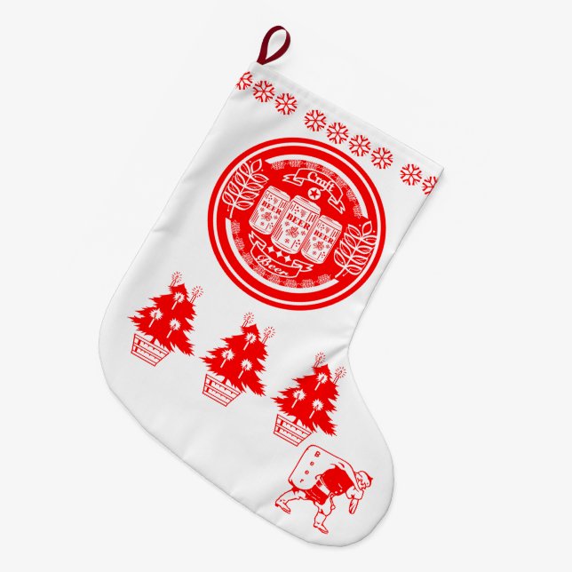 Craft Biere Weihnachten - Bierdosen Großer Weihnachtsstrumpf (Vorderansicht (hängend))