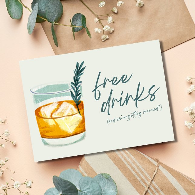 Craft Cocktail Funny Free Drinks Foto Hochzeit Save The Date (Von Creator hochgeladen)
