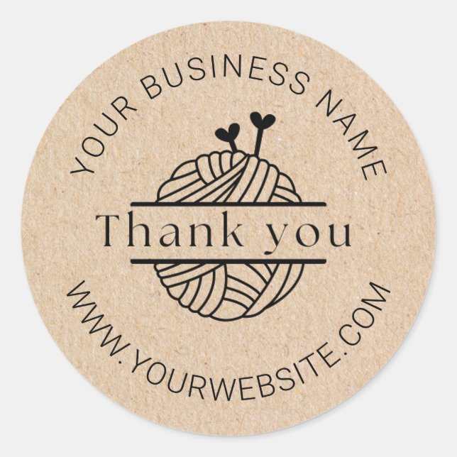 Craft Crochet Business Thank You Packaging Sticker (Vorderseite)