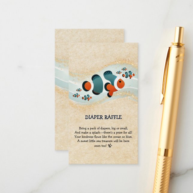 Craft Glitzer Clown Fisch Nemo Kinderdusche Begleitkarte (Vorderseite/Rückseite Beispiel)