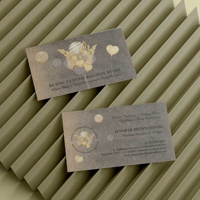 Craft Gold Festive Balloons Party Event Planner Visitenkarte (Craft Gold Festive Balloons Party Event Planner Business Card)