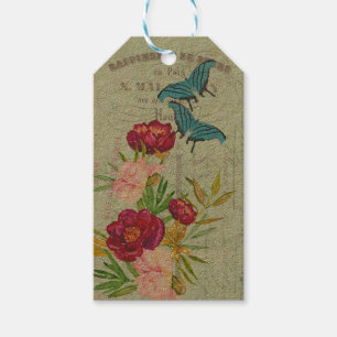 Craft Scrapbooking Kraft French Floral Butterfly Geschenkanhänger