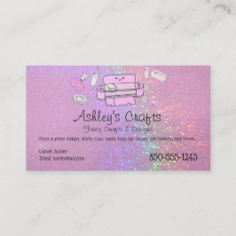 Craft Vinyl Business Card Hologram Pink  Visitenkarte