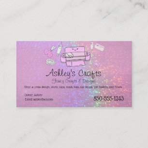 Craft Vinyl Business Card Hologram Pink  Visitenkarte