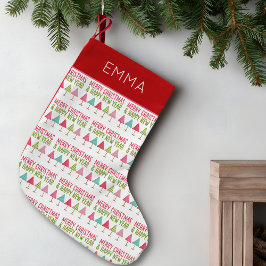 Crafted Christmas Trees – Pink Red Green Xmas Kleiner Weihnachtsstrumpf