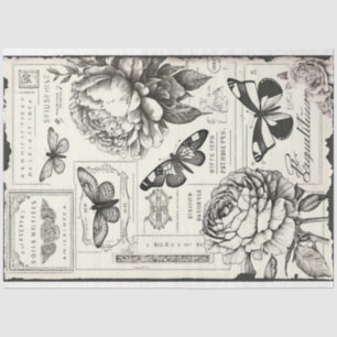 Crafter Große Vintage-Pfingstrose Schmetterling Sc Seidenpapier