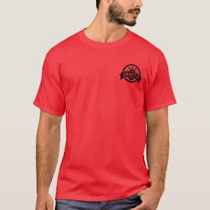"Craftie Nationen" auf rotem T - Shirt