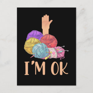 Crafting Crochet süchtig Mutter Tante Yarn Lover Postkarte