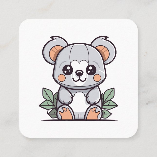 Crafting Kawaii Magic Koala Vector Quadratische Visitenkarte (Rückseite)