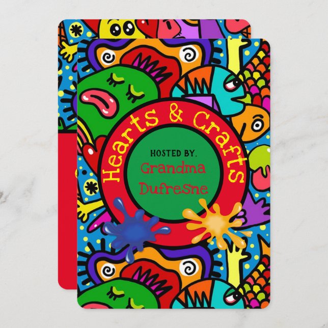 Crafts Playdate Einladung (Vorne/Hinten)