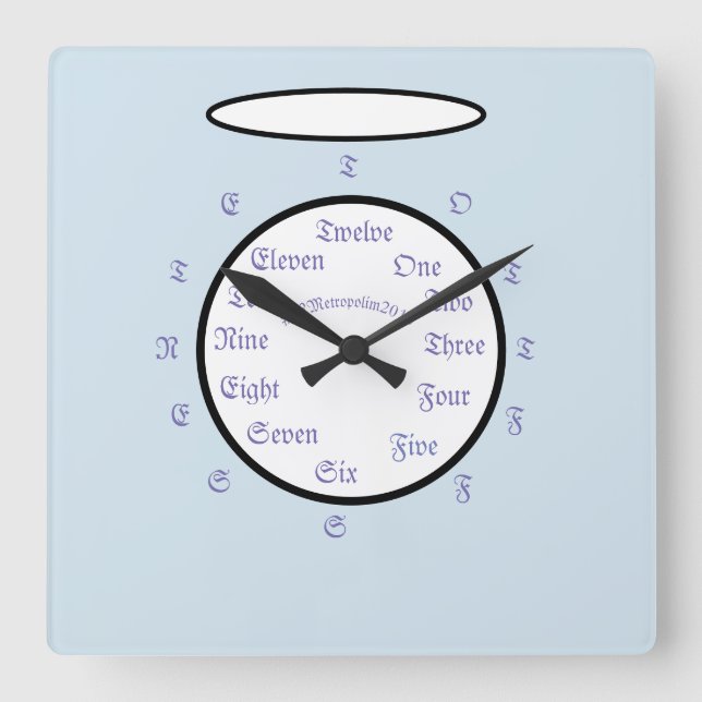 Crafty Acrylic Wall Clock Quadratische Wanduhr (Vorderseite)