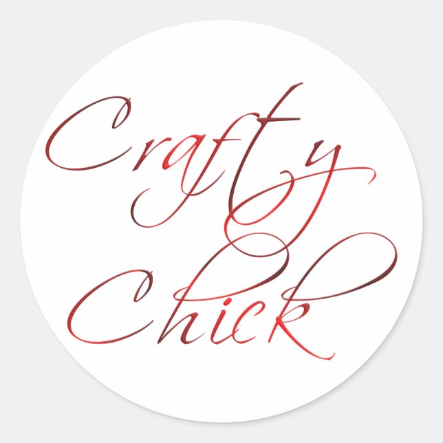 Crafty Chick Runder Aufkleber (Vorderseite)