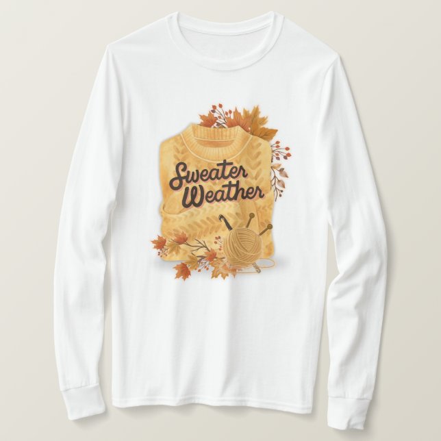 Crafty Cosy Sweater Weather T-Shirt (Design vorne)