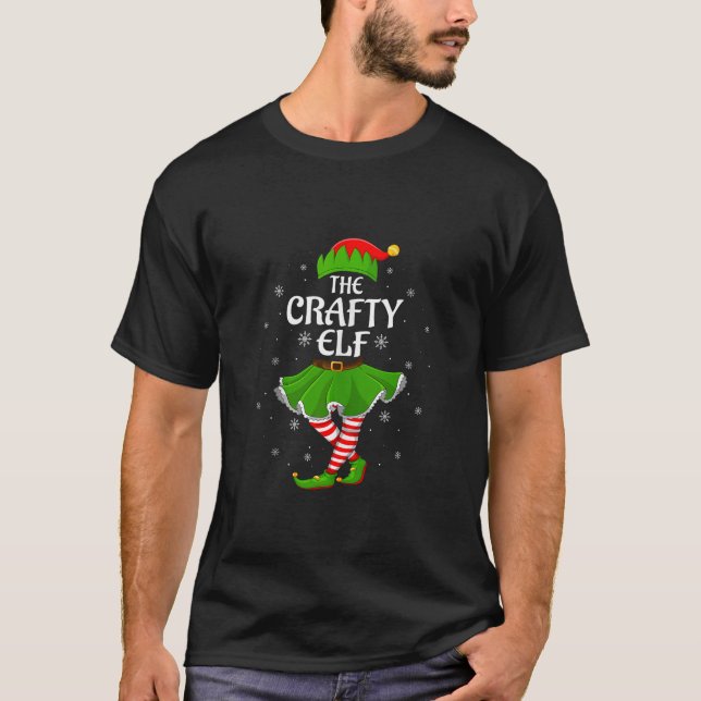 Crafty Elf Christmas Family Girls Women Elf Squad  T-Shirt (Vorderseite)