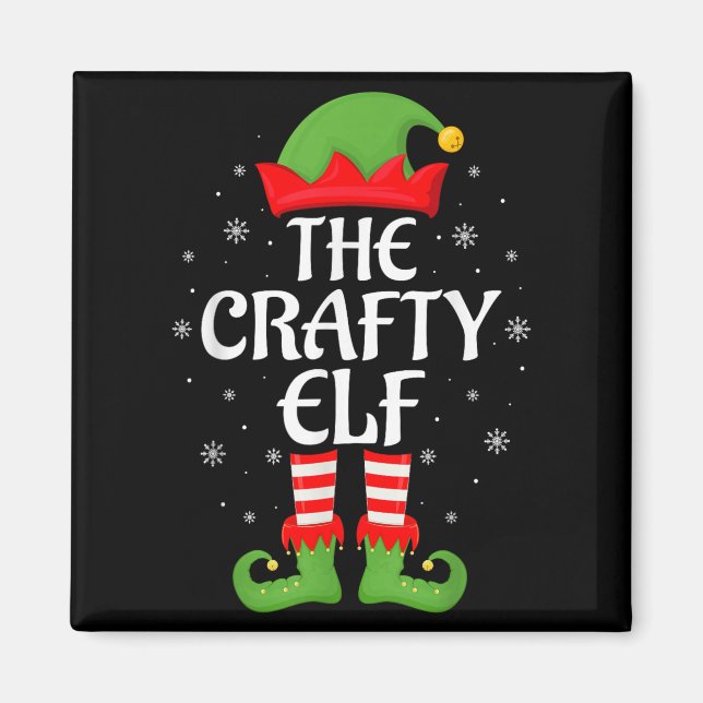 Crafty Elf Xmas Family Matching Elf Squad Christma Magnet (Vorne)