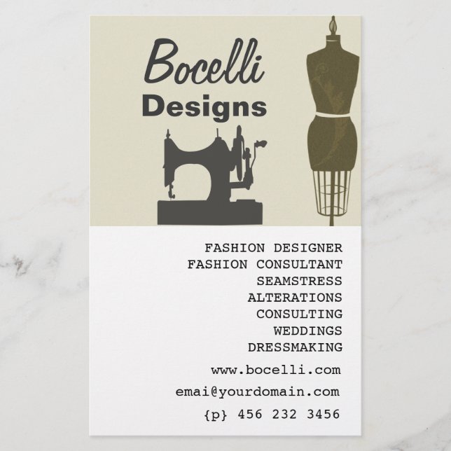 Crafty Ladys Seamstress Fashion Stylist Modern Flyer (Vorne)