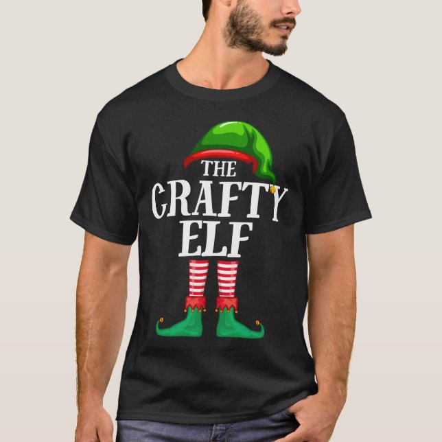 Crafty Matching Family Weihnachts-Party Pajama T-Shirt (Vorderseite)