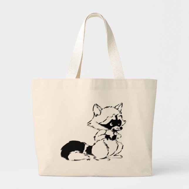Crafty Raccoon Jumbo Stoffbeutel (Vorne)