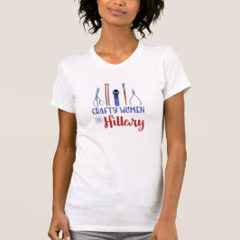 Crafty Women for Hillary T (Red/Blue Logo) T-Shirt