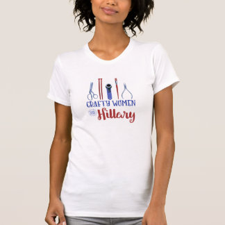 Crafty Women for Hillary T (Red/Blue Logo) T-Shirt