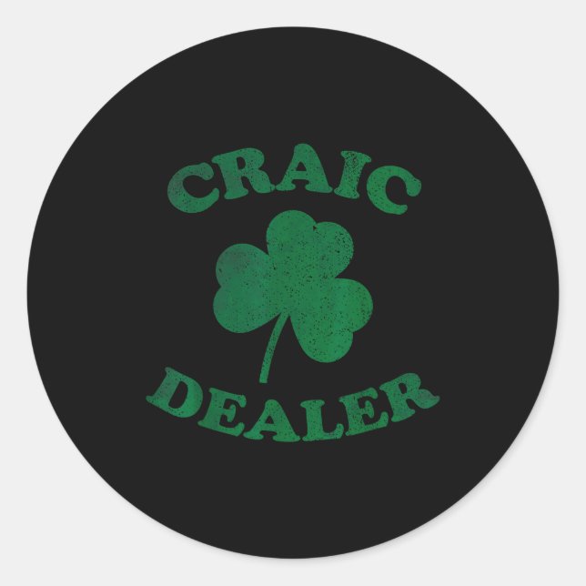 Craic Er Funny St. Patrick's Day Shamrock Tee  Runder Aufkleber (Vorderseite)