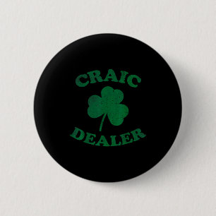 Craic Er Lustiger St. Patrick's Day Shamrock Tee Button