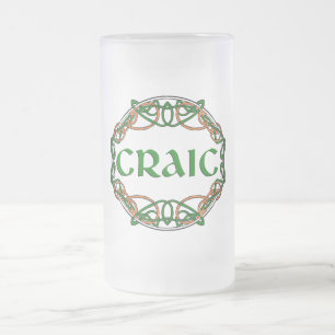 CRAIC Irischer Spaß! Vergnügen! Mattglas Bierglas