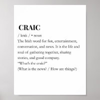 CRAIC: Moderne Irische Craic-Spaß-Bedeutungsgrafik