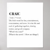 CRAIC: Moderne Irische Craic-Spaß-Bedeutungsgrafik