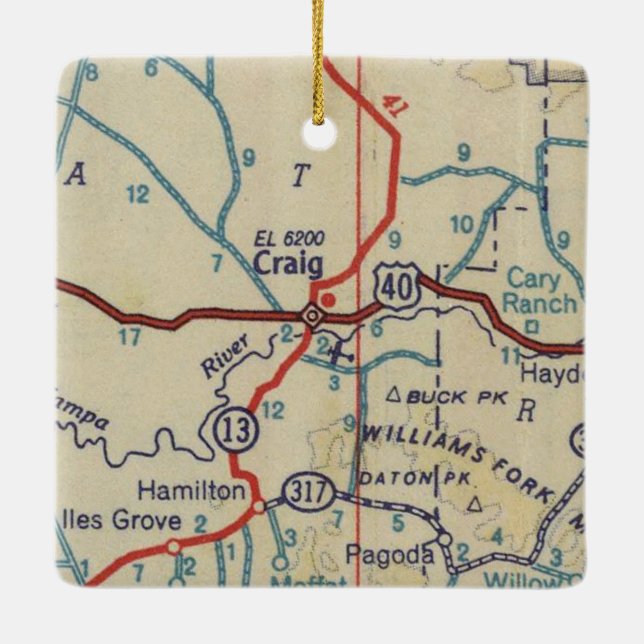 Craig CO 1945 Karte Keramikornament (Rückseite)