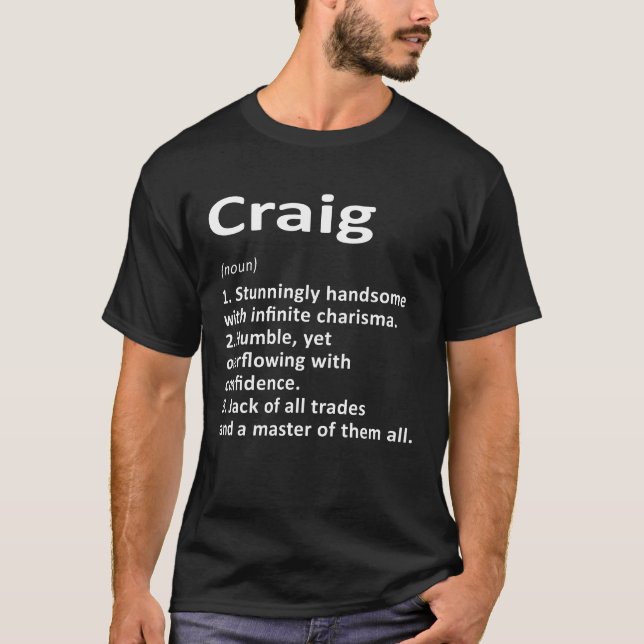 Craig Definition Personalisiert Name Funny Birthda T-Shirt (Vorderseite)
