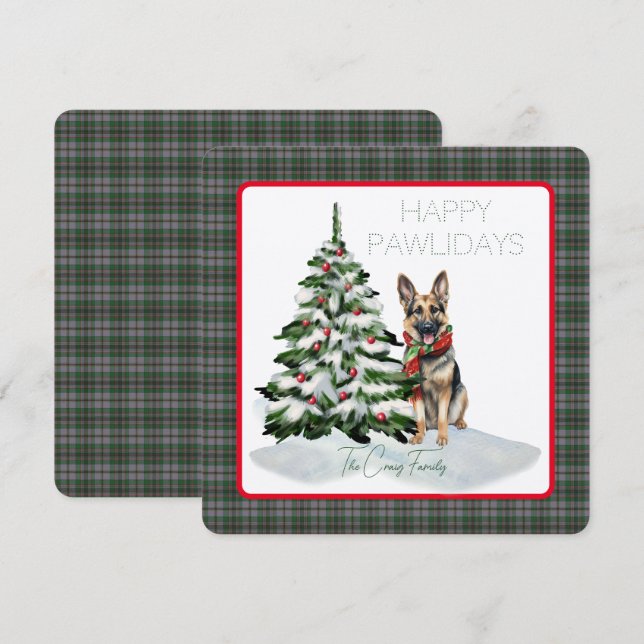 Craig Modern Tartan Happy Pawlidays Dog (Vorne/Hinten)