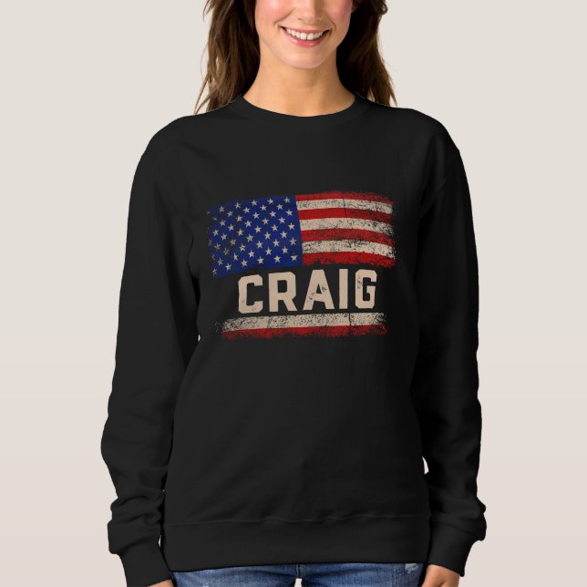 Craig Vorname Shirt Craig Name American Flag (Vorderseite)